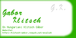 gabor klitsch business card
